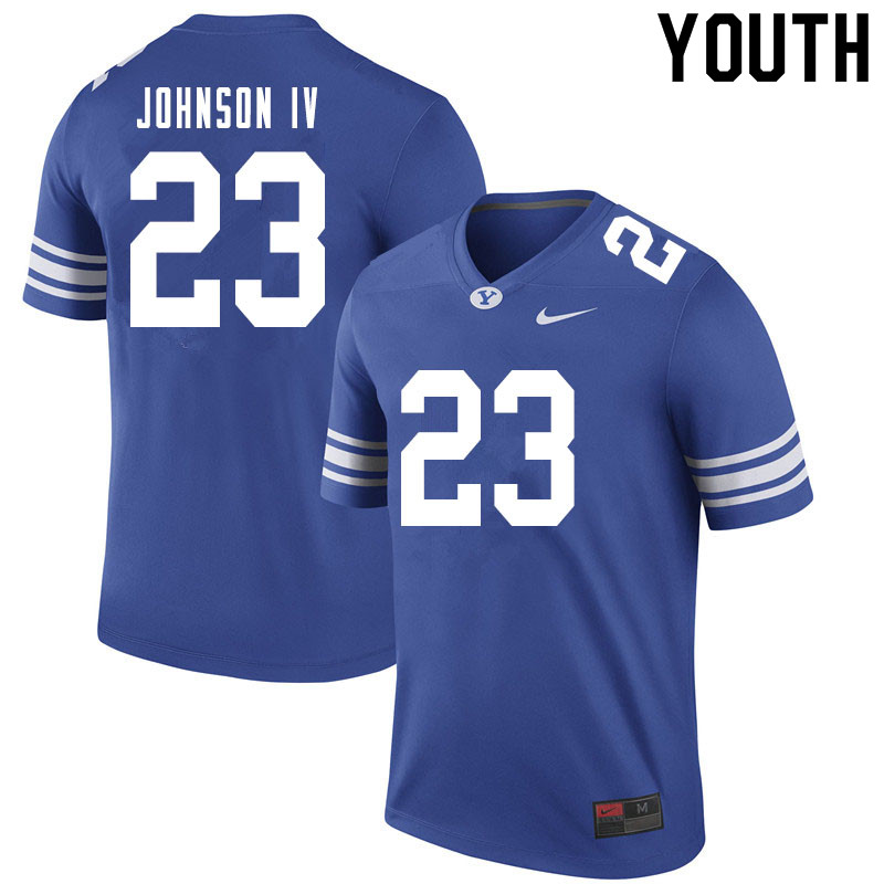 Youth #23 Batchlor Johnson IV BYU Cougars College Football Jerseys Sale-Royal - Click Image to Close